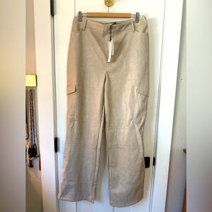 Bagatelle Faux Leather Cargo Pants – Beige – NWT – Size L